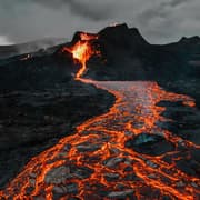 Magma flowing from a volcano