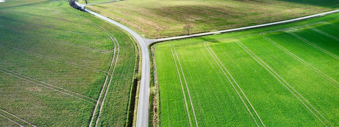 Crossroads in the countryside