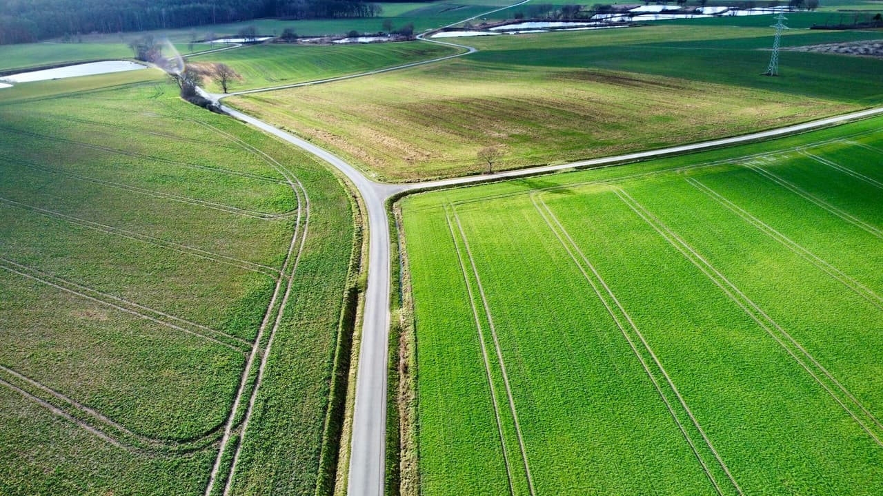 Crossroads in the countryside
