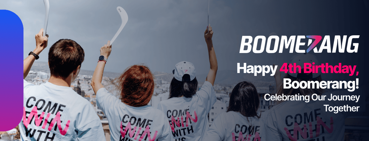 people celebrating Boomerang's anniversary